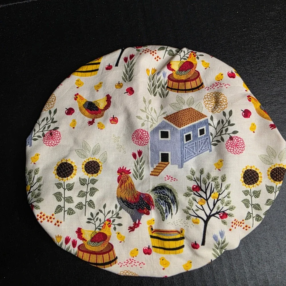Rooster Hen House Yellow White Dot KitchenAid Mixer Mixing Bowl Cover Baking